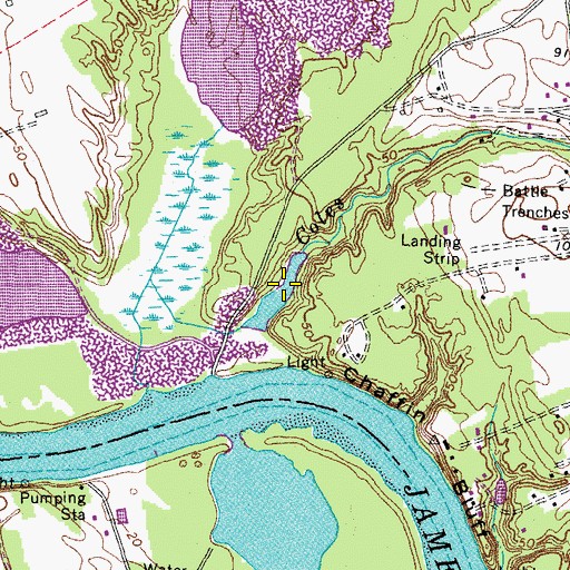 Topographic Map of Eaves Lake, VA