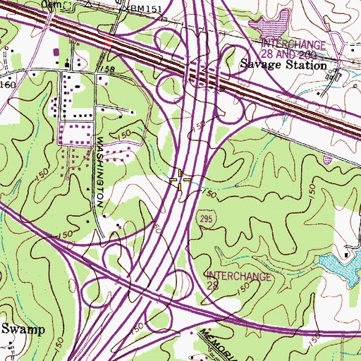 Topographic Map of Interchange 28, VA