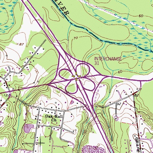 Topographic Map of Interchange 31, VA