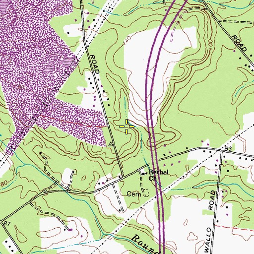 Topographic Map of James Cemetery, VA