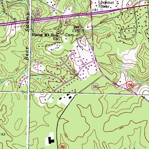 Topographic Map of Old Cannon Estates, VA