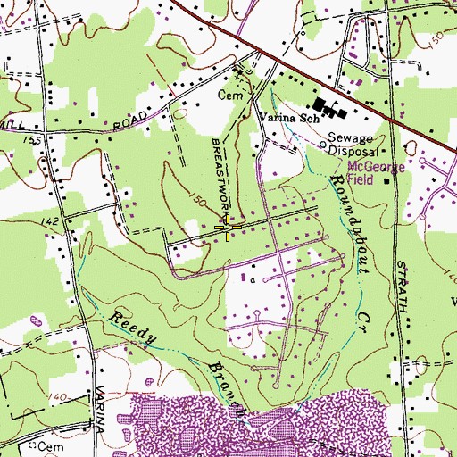 Topographic Map of Varina Gardens, VA