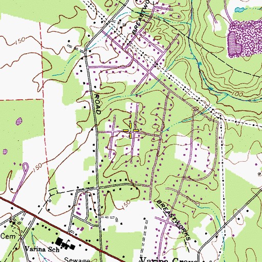 Topographic Map of Varina Meadows, VA