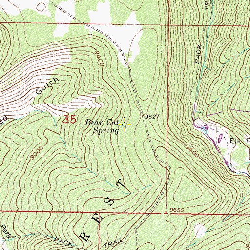 Topographic Map of Bear Cat Spring, CO