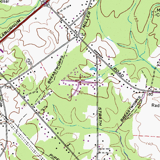 Topographic Map of Williamson Farms, VA