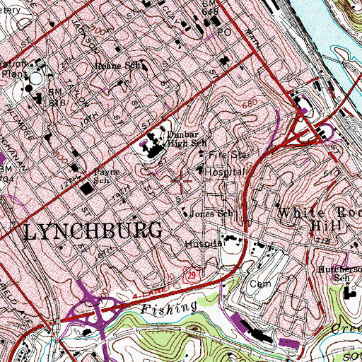 Topographic Map of Diamond Hill, VA