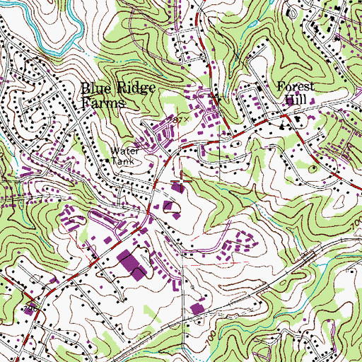 Topographic Map of Forest Plaza West Shopping Center, VA