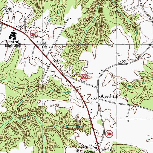 Topographic Map of Avalon School (historical), VA