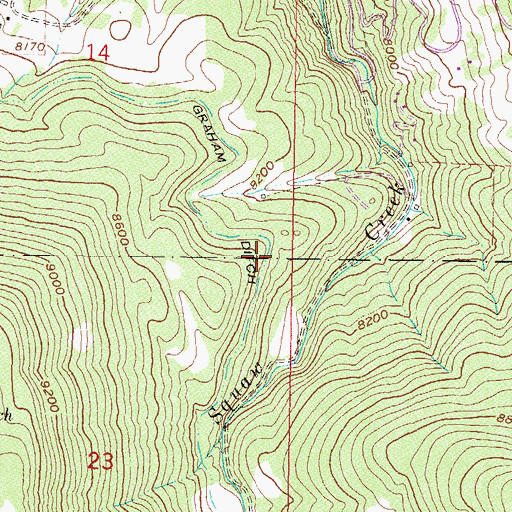 Topographic Map of Graham Ditch, CO