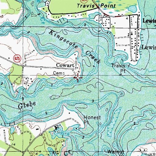 Topographic Map of Cowarts Point, VA