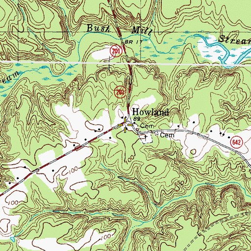 Topographic Map of First Baptist Church, VA