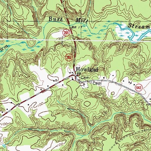 Topographic Map of Howland Chapel School (historical), VA
