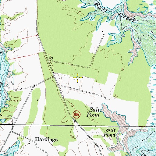 Topographic Map of Hughletts Neck, VA