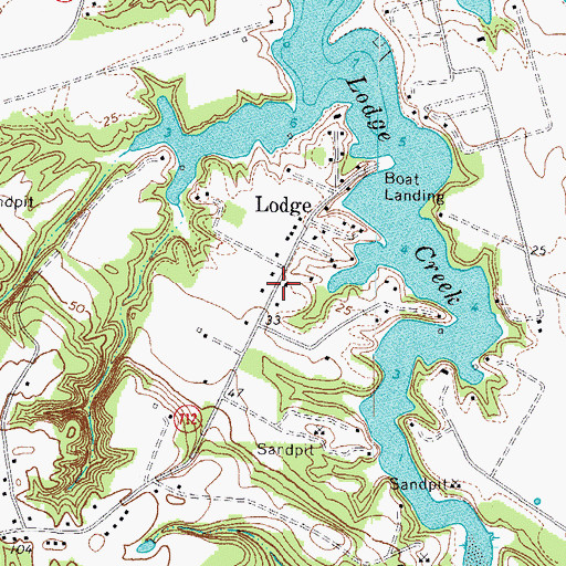 Topographic Map of Lodge Neck, VA