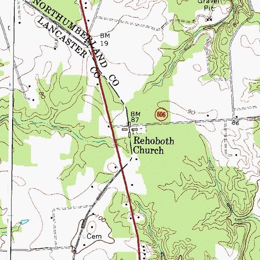 Topographic Map of Rehoboth United Methodist Church, VA