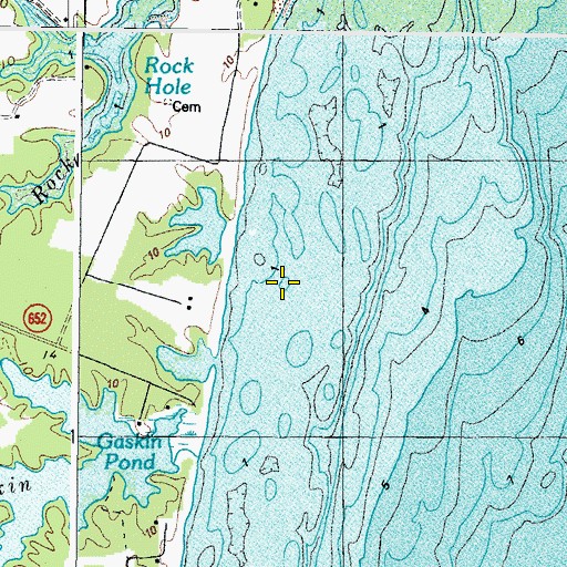 Topographic Map of Neals Beach, VA
