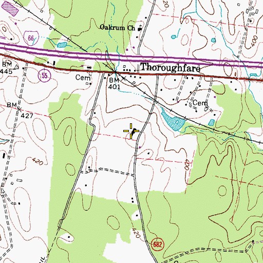 Topographic Map of Antioch Elementary School, VA