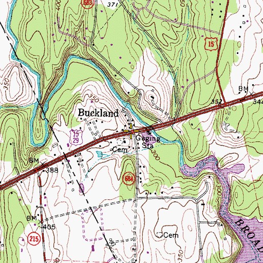 Topographic Map of Buckland Historic District, VA