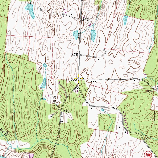 Topographic Map of Bushy Acres, VA