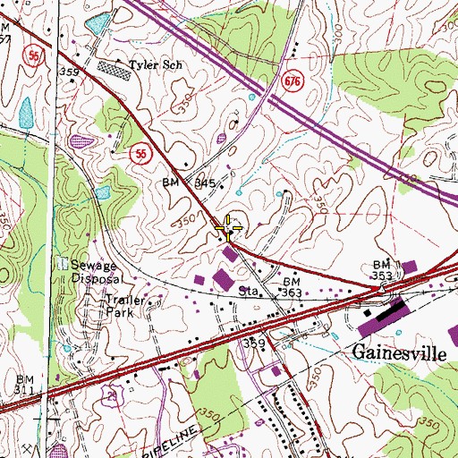Topographic Map of Gainesville United Methodist Church, VA