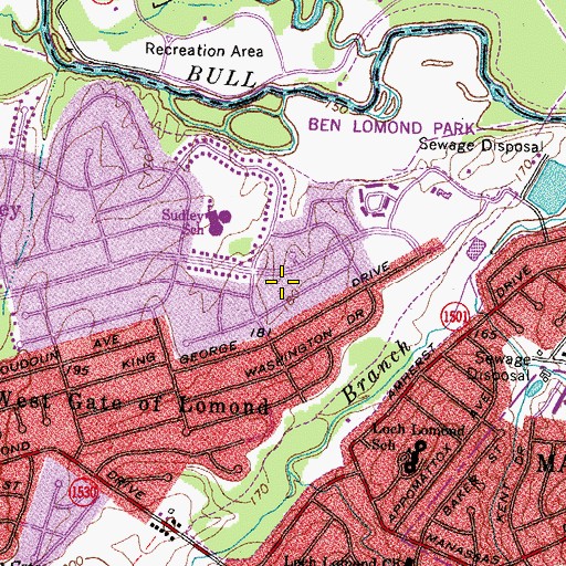Topographic Map of Sudley Square, VA