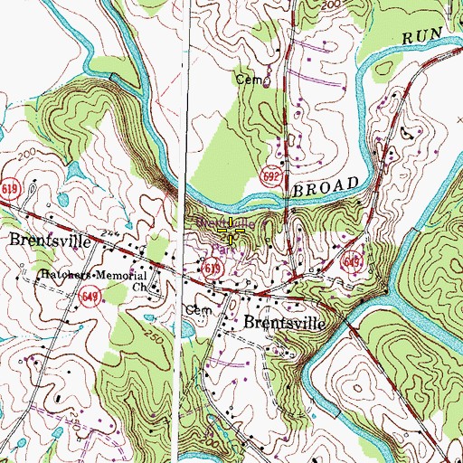 Topographic Map of Brentsville Park, VA
