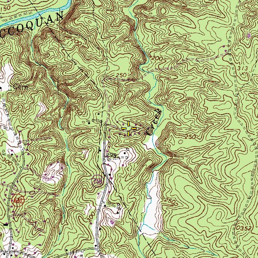 Topographic Map of Champ Mills Estates, VA