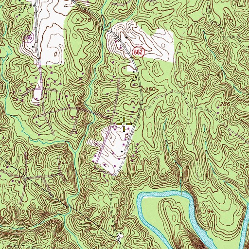 Topographic Map of Dozer Mill Acres, VA