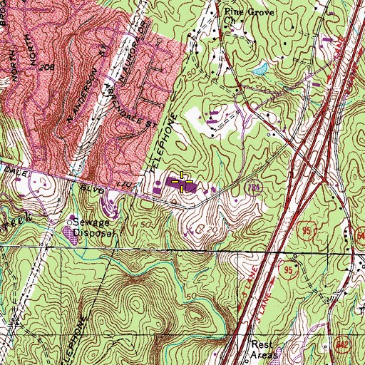 Topographic Map of Ashdale Plaza Shopping Center, VA