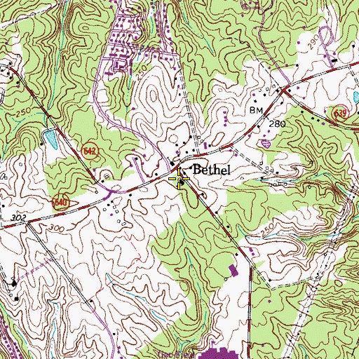 Topographic Map of Bethel School (historical), VA