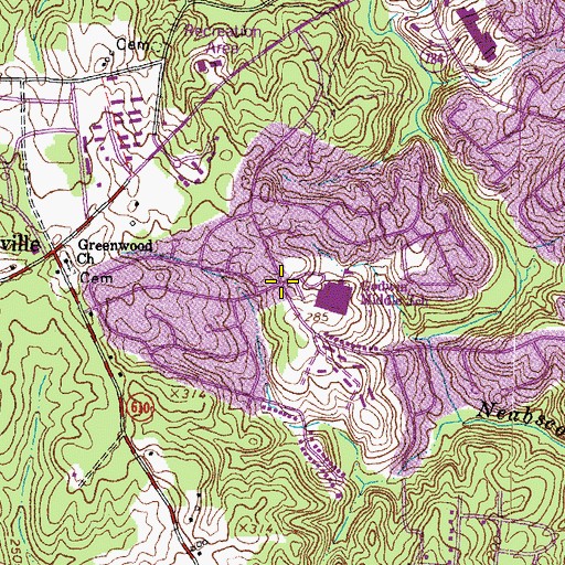Topographic Map of Evansdale, VA