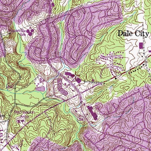 Topographic Map of Glendale Plaza Shopping Center, VA