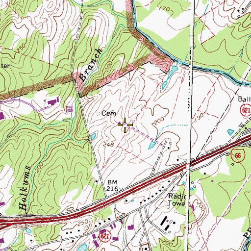 Topographic Map of Portici Farm (historical), VA