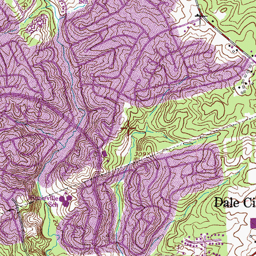 Topographic Map of Hillendale Park, VA