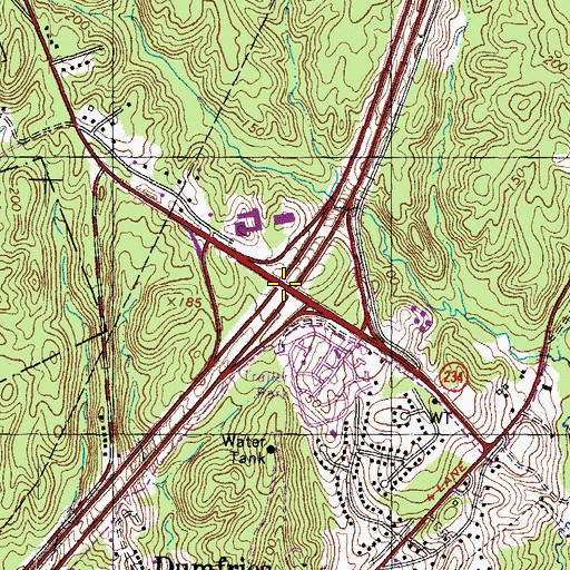Topographic Map of Interchange 152, VA