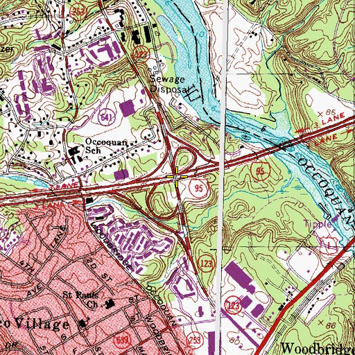 Topographic Map of Interchange 160, VA