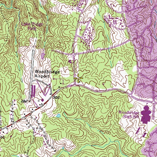Topographic Map of Lakeridge Commons Shopping Center, VA