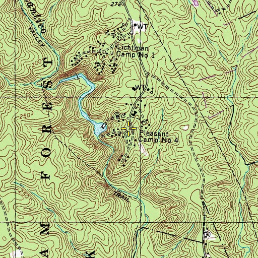 Topographic Map of Pleasant Historic District, VA