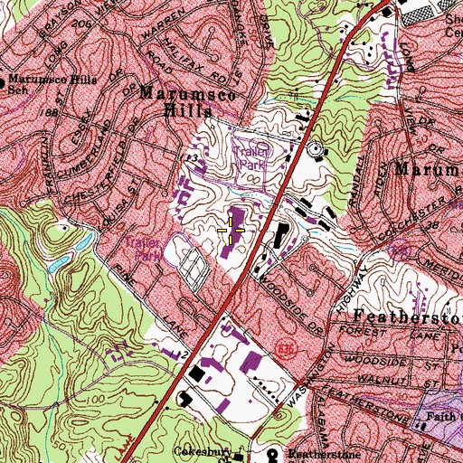 Topographic Map of Prince William Plaza Shopping Center, VA