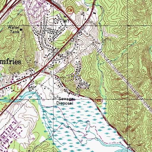 Topographic Map of Rose Hill, VA