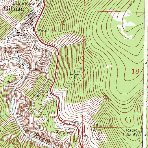 Topographic Map of Belden, CO