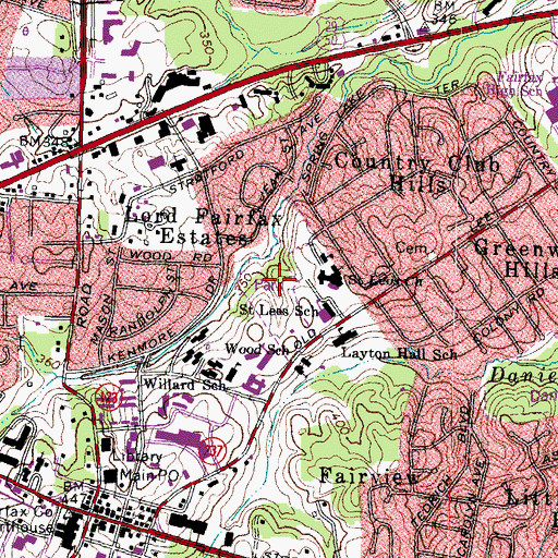 Topographic Map of Van Dyck Park, VA