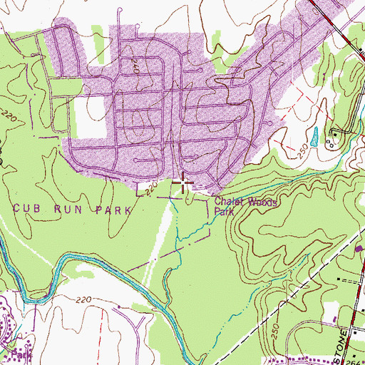 Topographic Map of Chalet Woods Park, VA