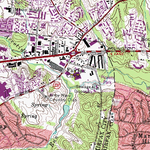 Topographic Map of Circle Plaza Shopping Center, VA