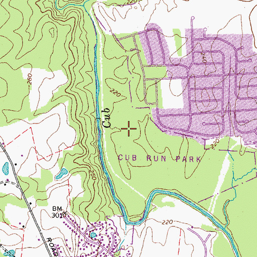 Topographic Map of Cub Run Park, VA