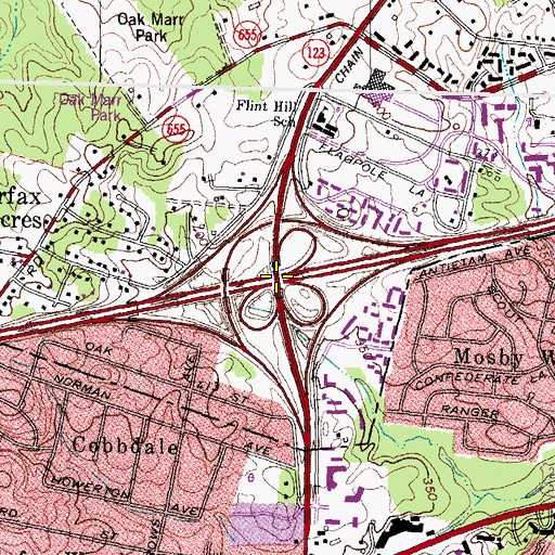 Topographic Map of Interchange 60, VA