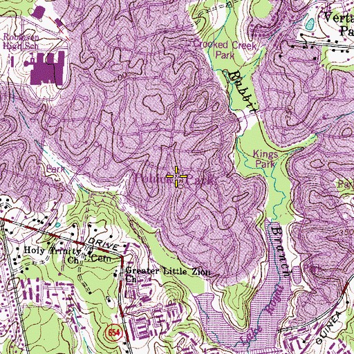 Topographic Map of Pohick Park, VA