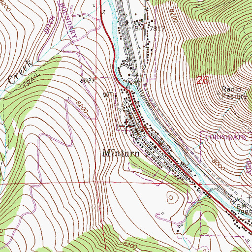 Topographic Map of Minturn, CO