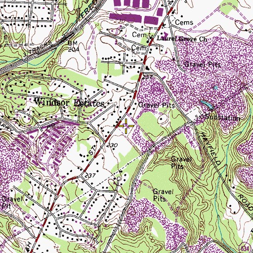 Topographic Map of Beulah Park, VA