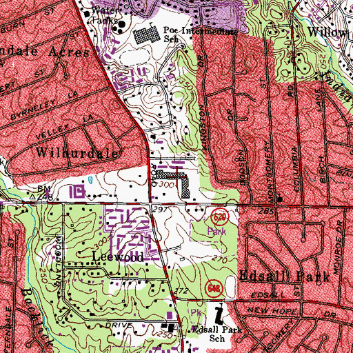 Topographic Map of Bradlick Shopping Center, VA